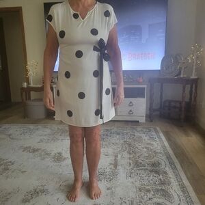 White Dress with Black Polka Dots